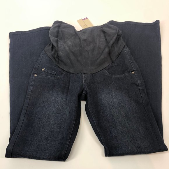 Kimii + Kai dark wash flare denim Maternity Jeans - Picture 3 of 3